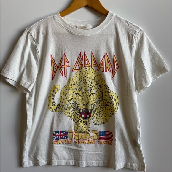 White Def Leopard Graphic T-Shirt - Picture 2 of 10